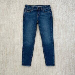 American Eagle Super Low Rise Jeggings Blue Skinny Jeans 8 Short